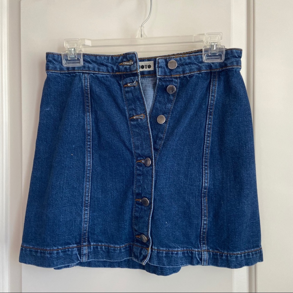 Topshop Button Up Denim Pencil Skirt